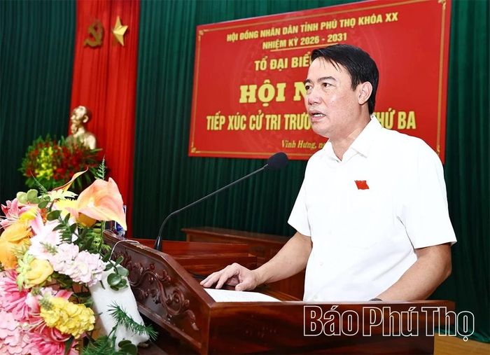Đồng chí Trưởng Ban Kinh tế - Ngân sách HĐND tỉnh Nguyễn Thái Thịnh tiếp thu, giải trình một số ý kiến, kiến nghị của cử tri thuộc thẩm quyền.