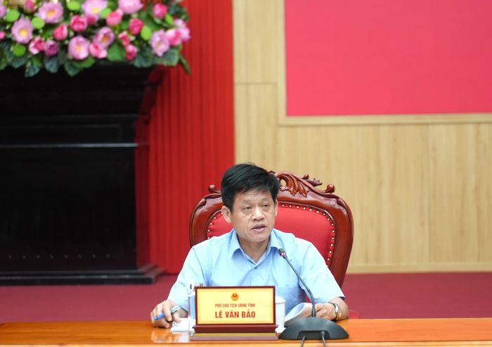 Đồng chí Lê Văn Bảo, Phó Chủ tịch UBND tỉnh điều hành phần thảo luận tại buổi làm việc - Ảnh: T.Đ