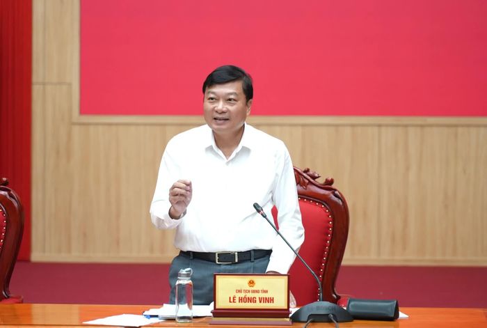 Đồng chí Lê Hồng Vinh, Chủ tịch UBND tỉnh phát biểu kết luận tại buổi làm việc - Ảnh: T.Đ