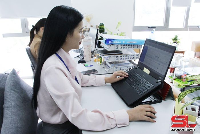 Cán bộ công chức Sở Tư pháp tiếp nhận hồ sơ, giải quyết thủ tục hành chính trực tuyến.