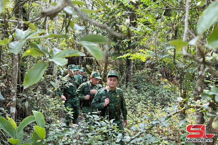 Đoàn viên, thanh niên Đồn Biên phòng Cửa khẩu quốc tế Lóng Sập tuần tra trên biên giới.