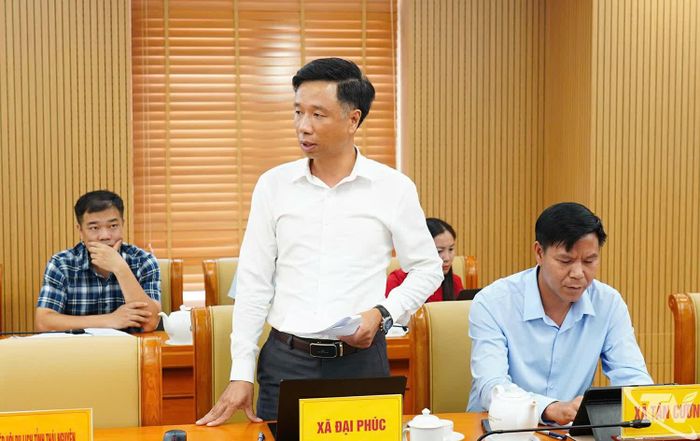 Đại diện xã Đại Phúc phát biểu.