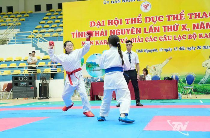 Thi đấu nội dung đối kháng nữ.