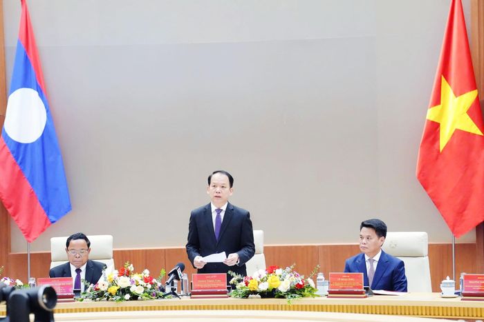 Bộ trưởng Bộ Tư pháp nước Cộng hòa xã hội chủ nghĩa Việt Nam Hoàng Thanh Tùng phát biểu khai mạc hội nghị. Ảnh: baophapluat.vn