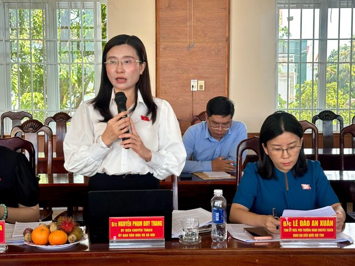 ĐBQH hoạt động chuyên trách tại Ủy ban Văn hóa và Xã hội Nguyễn Phạm Duy Trang phát biểu