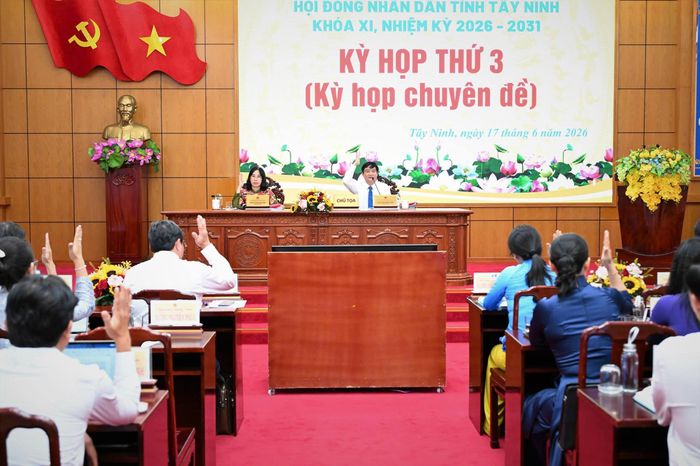Đại biểu HĐND tỉnh Tây Ninh biểu quyết thông qua các Nghị quyết
