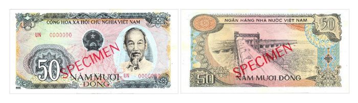 Tiền giấy 50 đồng, 1985 ( màu xanh hồng)