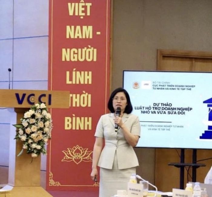 Bà Trịnh Thị Hương cho biết dự thảo được xây dựng với định hướng đổi mới toàn diện tư duy hỗ trợ doanh nghiệp.