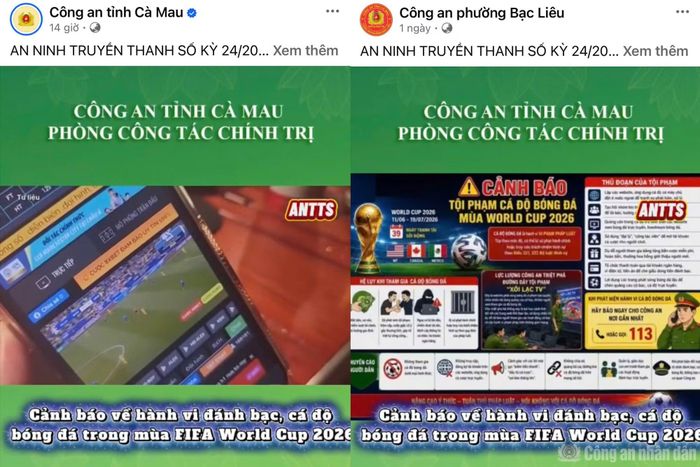 Chương trình “An ninh truyền thanh số” của Phòng Công tác chính trị cảnh báo hành vi đánh bạc, cá độ bóng đá trong mùa World Cup, đăng tải trên các nền tảng số.