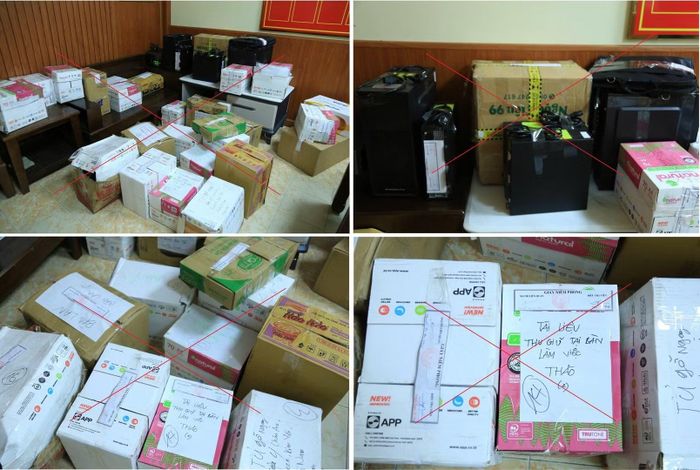 Chứng từ, sổ sách liên quan đến hoạt động mua bán trái phép hóa đơn thu được trong lúc khám xét nơi ở của các đối tượng
