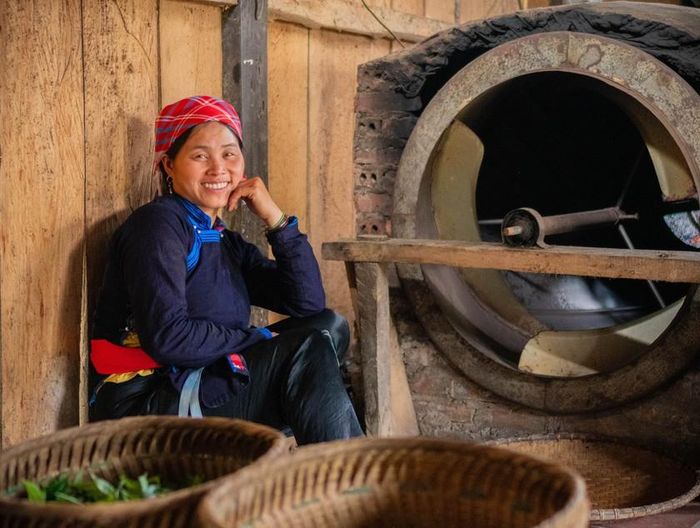 Bên lò sao chè bằng tay, chị Thông chia sẻ với du khách về những quy ước của Bản Liền trong việc gìn giữ những đồi trà cổ thụ. Người dân cam kết không sử dụng thuốc diệt cỏ hay hóa chất trong canh tác; nếu vi phạm sẽ bị phạt 5 triệu đồng và phải bỏ tiền đãi cả bản một bữa phạt theo hương ước của bản.