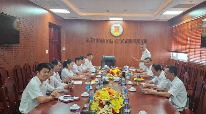 Đồng chí Phan Văn Bảng, Trưởng phòng Kiểm toán ngân sách 1 trình bày báo cáo. Ảnh: HỒNG VIỆT