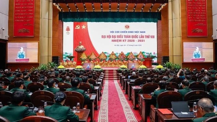 Đại hội đại biểu toàn quốc Hội Cựu chiến binh Việt Nam lần thứ VIII, nhiệm kỳ 2026-2031 khai mạc trọng thể. Ảnh: CTV