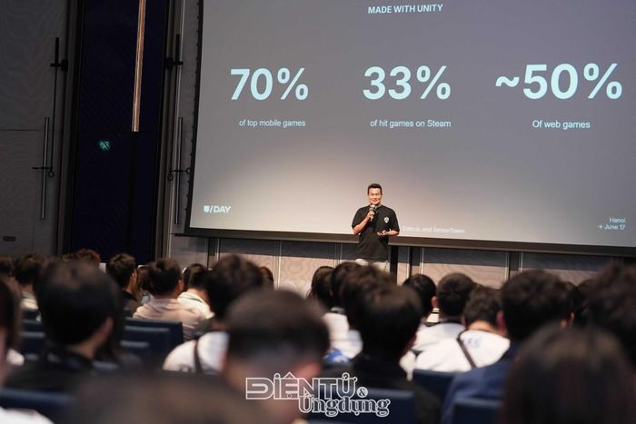 Ông Miseok Song, Giám đốc Bộ phận Giải trí khu vực Hàn Quốc và Đông Nam Á tại Unity, phát biểu khai mạc sự kiện U_Day Hanoi 2026