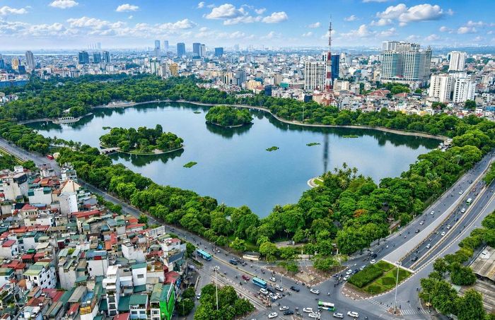 Công viên Thống Nhất nhìn từ trên cao. Ảnh: Phạm Hùng