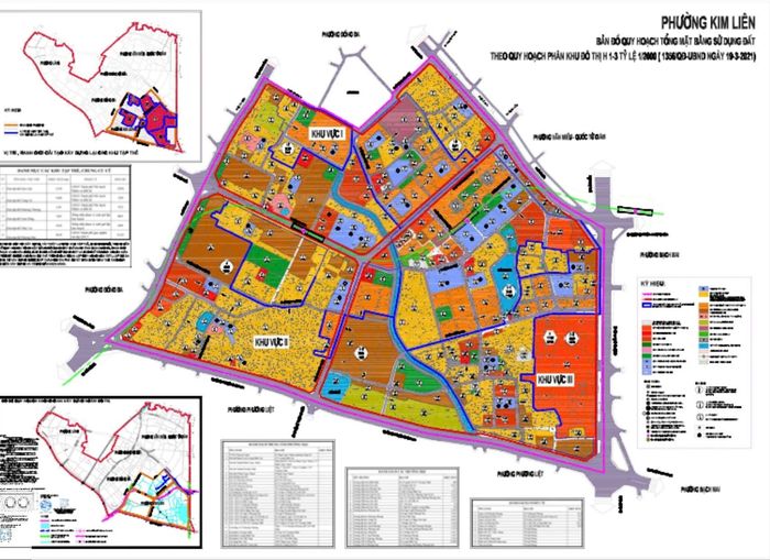 Bản đồ mô hình phân chia khu vực quản lý trên địa bàn phường Kim Liên. Ảnh: PV