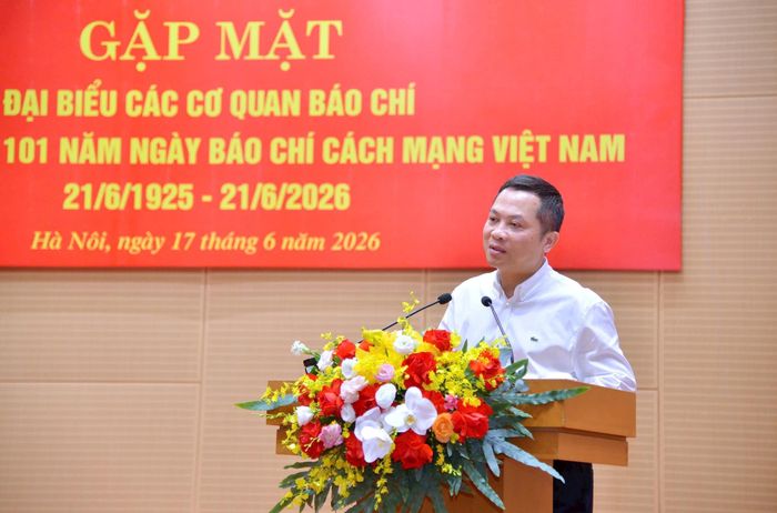 Đồng chí Nguyễn Hồng Sâm, Tổng Giám đốc Cổng Thông tin điện tử Chính phủ phát biểu. Ảnh: Viết Thành