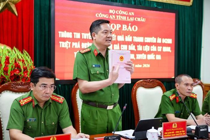 Đại tá Phạm Hải Đăng - Phó Giám đốc, Thủ trưởng Cơ quan Cảnh sát điều tra, Công an tỉnh Lai Châu, Trưởng Ban Chuyên án 0426M - (ảnh CALC).