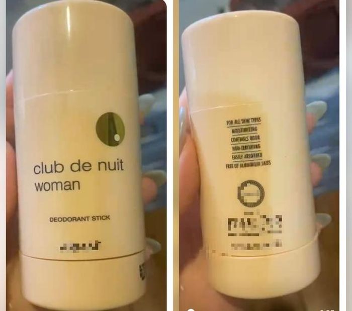 Sản phẩm lăn khử mùi chị Nhung mua và sử dụng. Ảnh: NVCC.