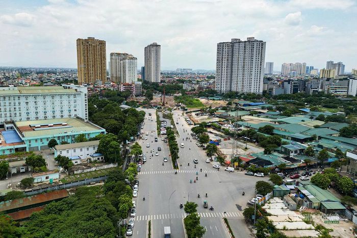 Toàn cảnh khu vực nút giao Xa La - Phạm Tu nhìn từ trên cao.