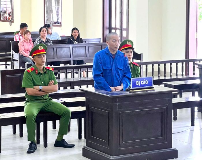 Bị cáo Thái Đình Hậu tại phiên tòa xét xử. Ảnh: DƯƠNG PHÁT
