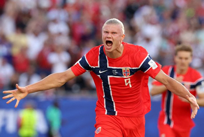  Haaland trong trận đấu giữa Na Uy và Iraq tại bảng I World Cup 2026 sáng 17/6. Ảnh: Reuters. 