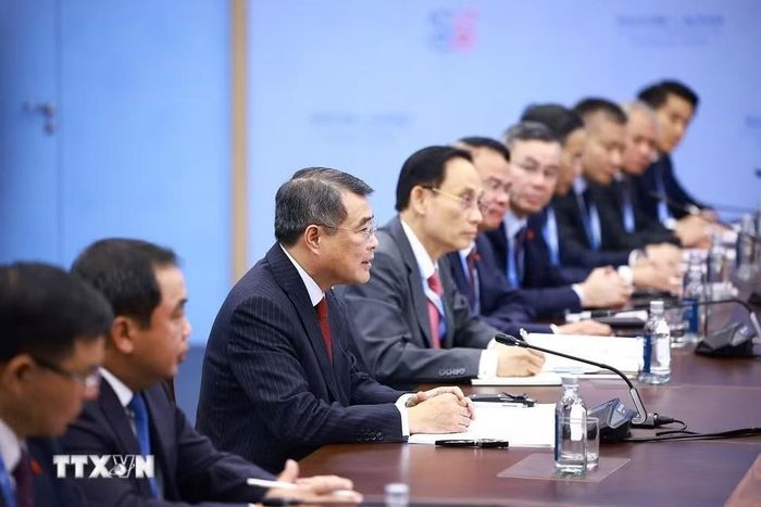  Thủ tướng Lê Minh Hưng phát biểu. Ảnh: Dương Giang/TTXVN. 