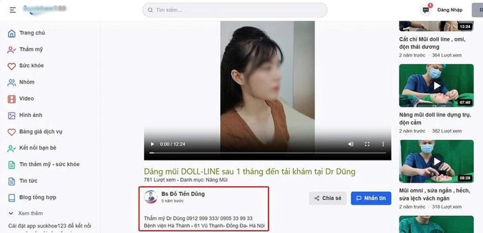 Những thông tin quảng cáo về bác sĩ Đỗ Tiến Dũng gắn với Bệnh viện Hà Thành