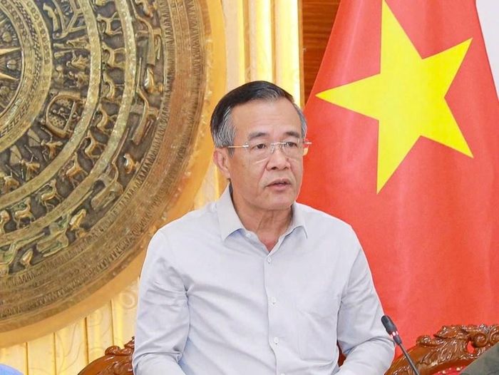 Bí thư Tỉnh ủy Thanh Hóa Lê Đức Thái phát biểu tại buổi gặp mặt các cơ quan báo chí nhân kỷ niệm 101 năm Ngày Báo chí Cách mạng Việt Nam. Ảnh: Minh Hiếu