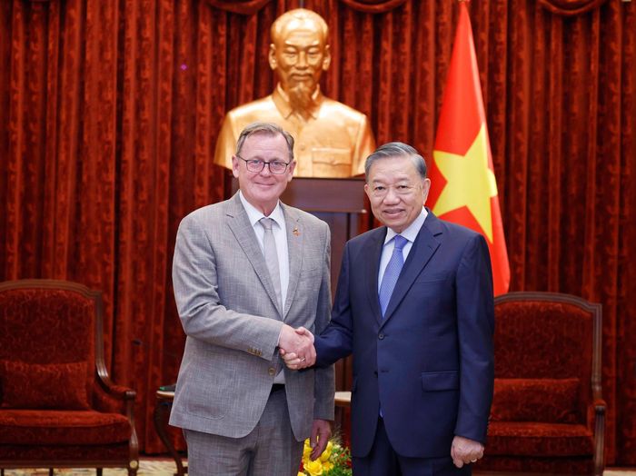 Tổng Bí thư, Chủ tịch nước Tô Lâm tiếp Phó chủ tịch Quốc hội Cộng hòa Liên bang Đức Bodo Ramelow. Ảnh: Thống Nhất – TTXVN