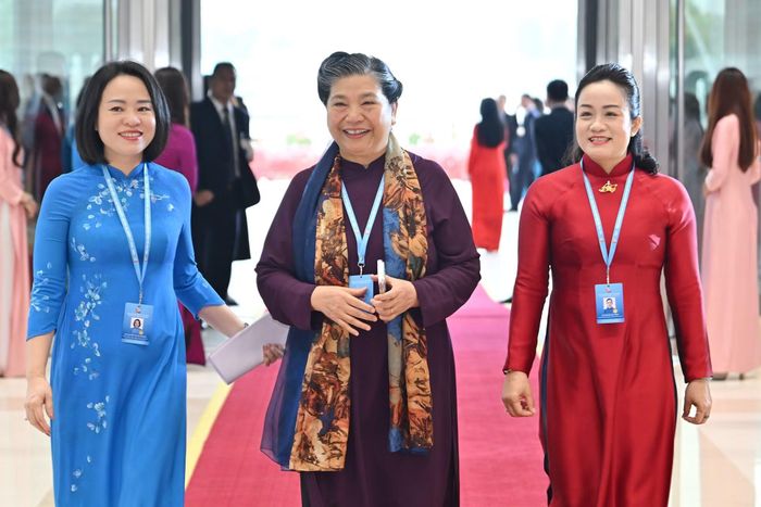 Nguyên Phó Chủ tịch Thường trực Quốc hội Tòng Thị Phóng tới dự Đại hội.
