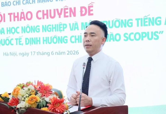 Tiến sĩ Đào Xuân Hưng, Tổng Biên tập Tạp chí Nông nghiệp và Môi trường phát biểu tại hội thảo. Ảnh: BTC