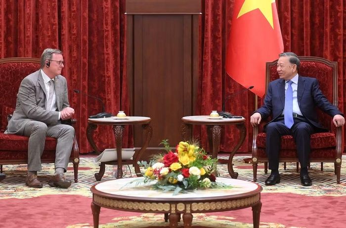 Tổng Bí thư, Chủ tịch nước Tô Lâm phát biểu tại cuộc tiếp Phó Chủ tịch Quốc hội Cộng hòa Liên bang Đức Bodo Ramelow.