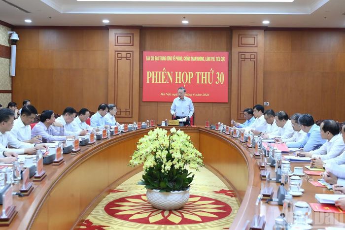 Quang cảnh Phiên họp thứ 30 của Ban Chỉ đạo Trung ương về phòng, chống tham nhũng, lãng phí, tiêu cực.