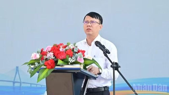 Phó Chủ tịch Ủy ban nhân dân tỉnh Khánh Hòa Nguyễn Thanh Hà phát biểu ý kiến tại buổi lễ.