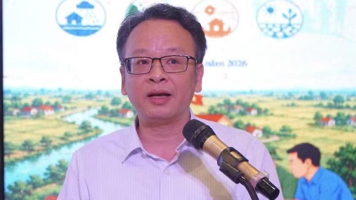 Phó Trưởng phòng Quản lý rủi ro thiên tai cộng đồng và Truyền thông, Cục Quản lý đê điều và phòng, chống thiên tai Nguyễn Huỳnh Quang phát biểu khai mạc tập huấn.