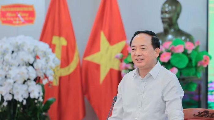 Đồng chí Trịnh Văn Quyết, Ủy viên Bộ Chính trị, Bí thư Trung ương Đảng, Trưởng Ban Tuyên giáo và Dân vận Trung ương phát biểu chúc mừng Thông tấn xã Việt Nam. (Ảnh: PHẠM CƯỜNG)