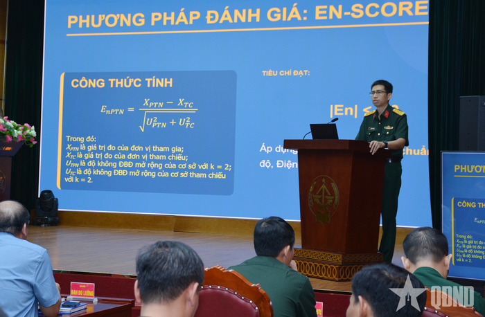 Đại biểu báo cáo tham luận tại hội nghị. 