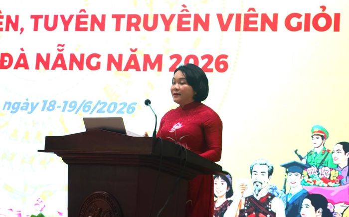 Trưởng ban Tuyên giáo và Dân vận Thành ủy, Trưởng ban Tổ chức hội thi Huỳnh Thị Thùy Dung phát biểu khai mạc Hội thi.