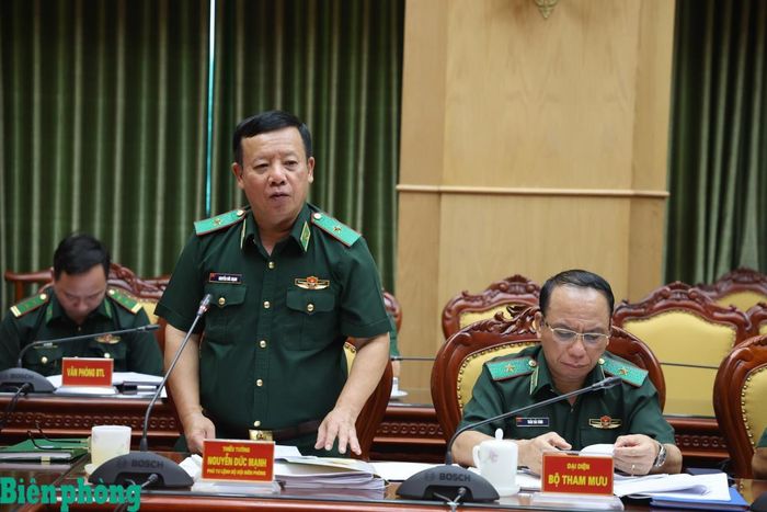 Thiếu tướng Nguyễn Đức Mạnh phát biểu tại hội nghị. Ảnh: Xuân Khoa