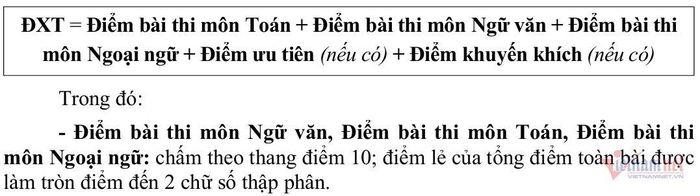 - Điểm ưu tiên: Được xác định căn cứ vào diện ưu tiên của học sinh theo Quy chế tuyển sinh. Học sinh có nhiều tiêu chuẩn ưu tiên chỉ được hưởng ưu tiên cao nhất.- Điểm khuyến khích: Được xác định căn cứ vào các giải cấp tỉnh do Sở GD-ĐT tổ chức hoặc phối hợp với các sở, ngành tổ chức trên phạm vi toàn tỉnh, áp dụng đối với các cuộc thi thuộc hệ thống thi cấp quốc gia theo quy chế tuyển sinh. Trường hợp học sinh đạt nhiều giải ở các cuộc thi/kỳ thi khác nhau, chỉ được hưởng mức cộng điểm của giải cao nhất.