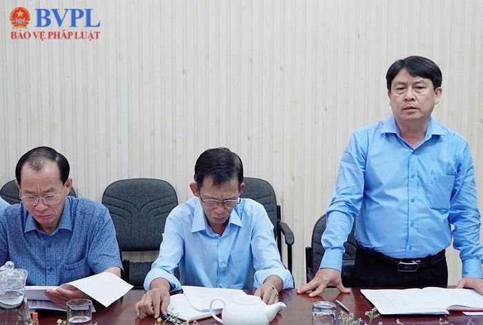 Đồng chí Lê Trọng Nguyên - Chánh Thanh tra TP Cần Thơ phát biểu tại buổi làm việc.