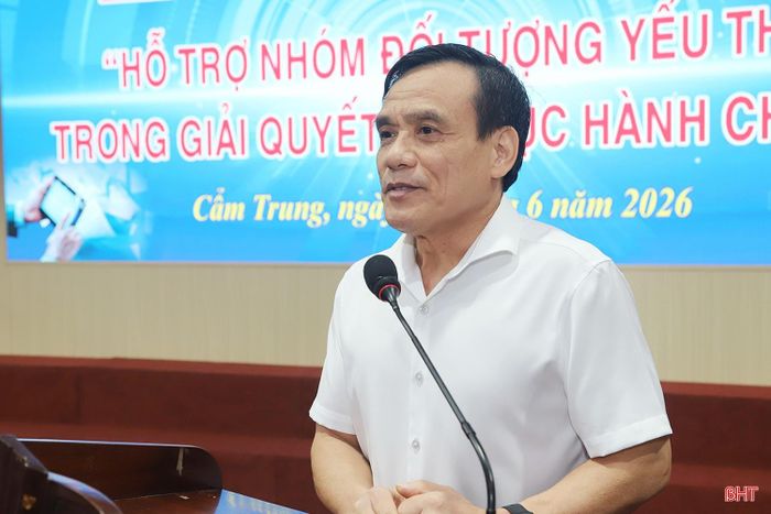 Phó Trưởng ban Tuyên giáo và Dân vận Tỉnh ủy Nguyễn Trọng Tứ phát biểu tại lễ ra mắt.