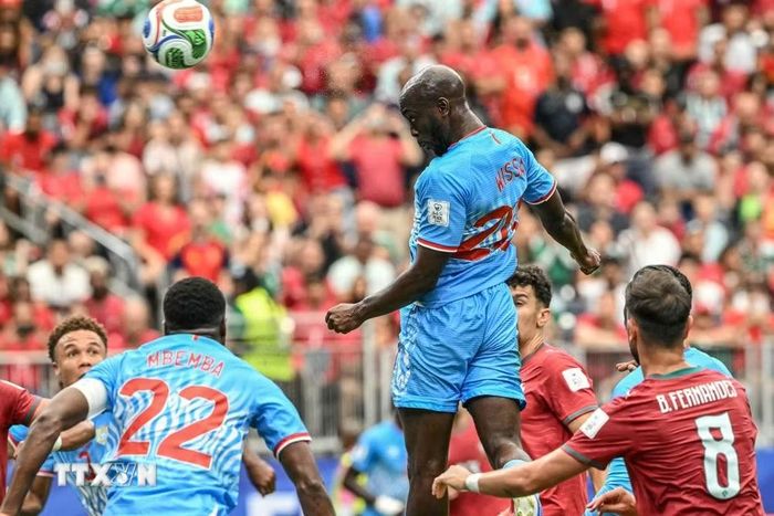 Yoane Wissa ghi bàn gỡ hòa cho CHDC Congo. (Ảnh: AFP/TTXVN)