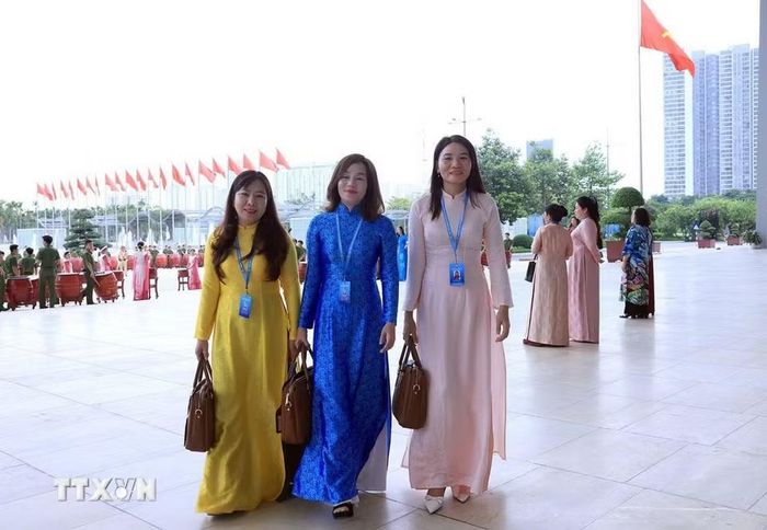 Đại biểu dự phiên Khai mạc trọng thể Đại hội đại biểu Phụ nữ toàn quốc lần thứ XIV. (Ảnh: Tuấn Anh/TTXVN)
