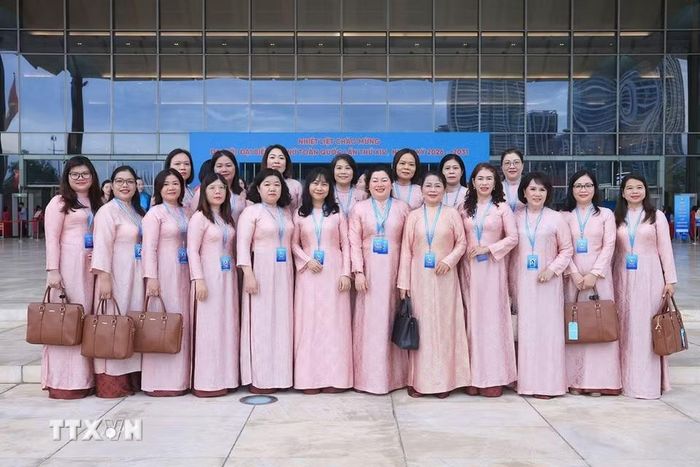 Đại biểu dự phiên Khai mạc trọng thể Đại hội đại biểu Phụ nữ toàn quốc lần thứ XIV. (Ảnh: Tuấn Anh/TTXVN)