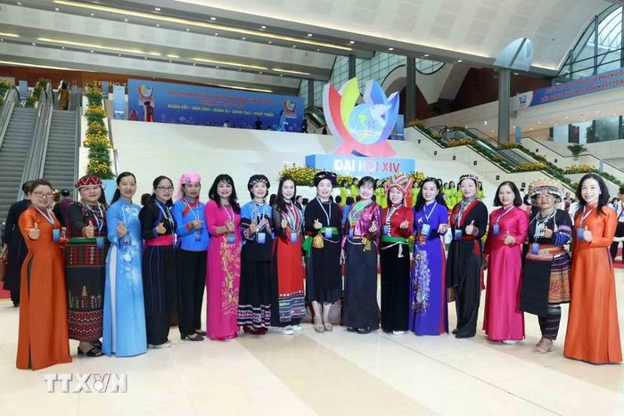 Đại biểu dự phiên Khai mạc trọng thể Đại hội đại biểu Phụ nữ toàn quốc lần thứ XIV. (Ảnh: An Đăng/TTXVN)