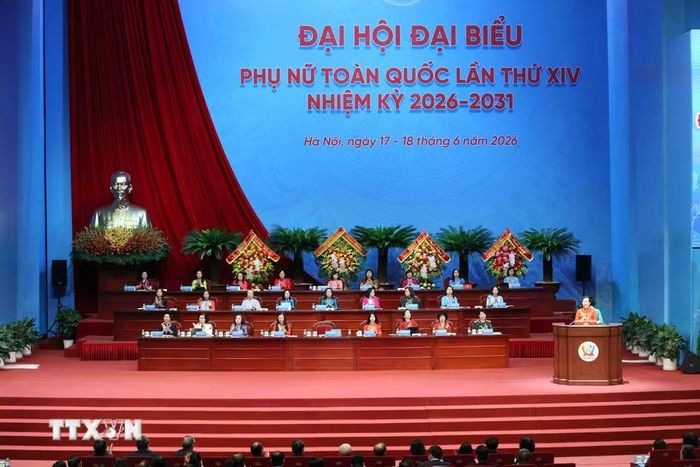 Đoàn Chủ tịch điều hành Đại hội. (Ảnh: An Đăng/TTXVN)