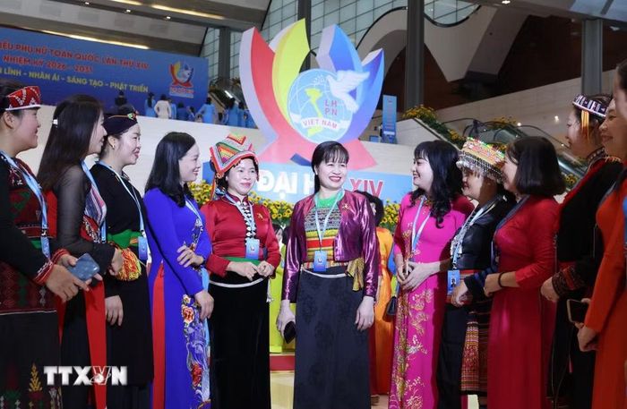 Đại biểu dự phiên Khai mạc trọng thể Đại hội đại biểu Phụ nữ toàn quốc lần thứ XIV. (Ảnh: Lâm Khánh/TTXVN)