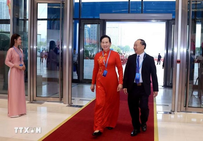 Đại biểu dự phiên Khai mạc trọng thể Đại hội đại biểu Phụ nữ toàn quốc lần thứ XIV. (Ảnh: Tuấn Anh/TTXVN)